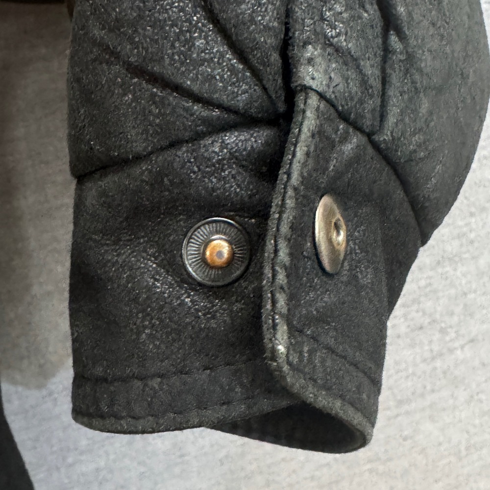 Remy Leather Mens Black Bomber Jacket Made in USA Vintage Size Medium - Picture 7 of 12